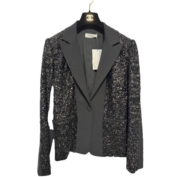 Bailey 44 Blazer Womens 2 Black Brooke Sequin Single Button Evening 410-5435 - Picture 1 of 13